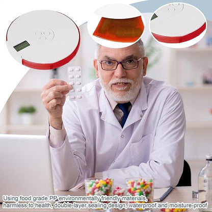 Pill Dispenser With Alarm: Smart Pill Dispenser Reminder, Automatic Pill Dispenser Elderly, Pill Box With Alarm, Up To 4 Alarms Day, T Organizer