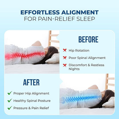Cooling Gel Knee Pillow for Side Sleepers Hip Pain - Between Leg Pillow for Side Sleeping - Sciatica Pain Relief Support for Lower Back, Knees, Joints, and Spine