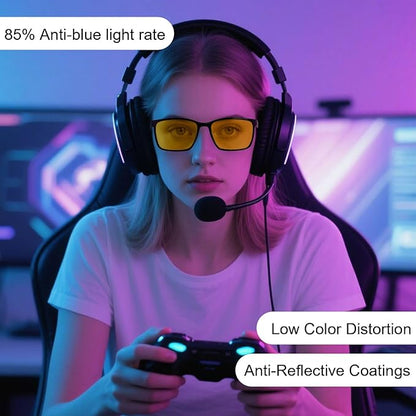ANDWOOD Blue Light Blocking Glasses Men Women Computer Filter Large Frame Bluelight Blocker Anti Blue Ray Lightweight AR002