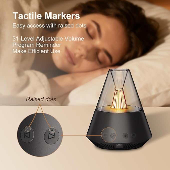 Kipcush Sleep Haven Sound Machine, 30 Non-Looping White & Pink Noise, Adjustable Night Light for Baby and Adult Sleep