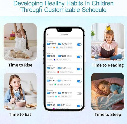 Ready to Rise Children's Sleep Trainer, Night Light, Alarm Clock, White Noise for Nursery or Soother, Toddler & Kids Bedroom (5nd Gen Upgrade)
