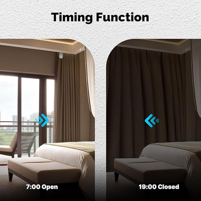 Automatic Curtain Opener, easy to install，with Remote Smart Curtain ，Bluetooth Curtain Robot with App, Voice, Rails Compatible with Alexa, Google Home, Tuya, Smart Life APP (Bluetooth curtain robot)