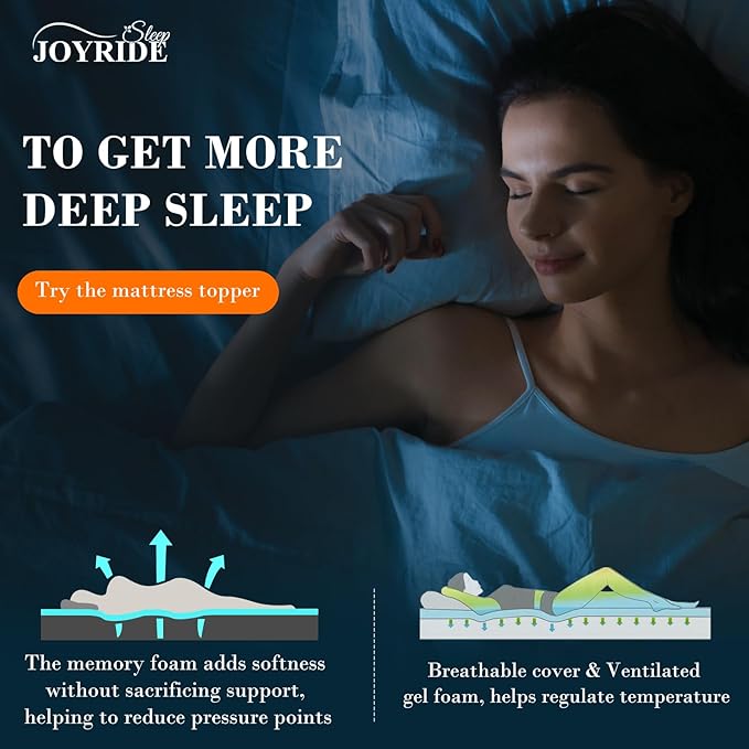 3 Inch Full Size Memory Foam Mattress Topper, Cooling Gel Bed Topper with Removable Cover, Soft & Pain Relief & Breathable, CertiPUR-US & Oeko-Tex Certified