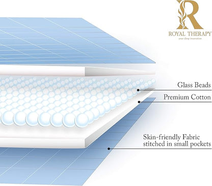 Royal Therapy Weighted Blanket - Heavy 100% Cotton Blankets with Premium Glass Beads (48''x78'' 15lbs, Coastal Fog), Suitable for One Person (~200lb)