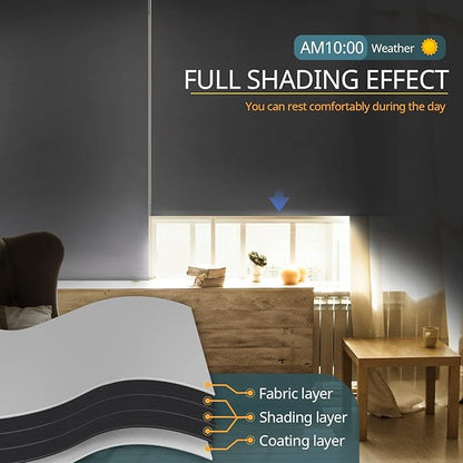 Motorized Blinds No Drill Automatic Blinds for Windows Cordless Roller Shades Electric Blinds with Remote Control Smart Blinds (Linen, 34.5 x 64)