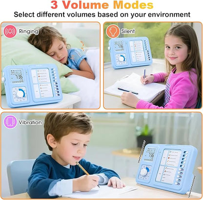 Eazy2hD Visual Timer for Kids and Adults, ADHD Tool for Kids with 60-Minute Countdown, Planning Board, Alarm Clock, Voice Command Task Timer for Chores, Classroom and Office Reminders, Visual Schedule