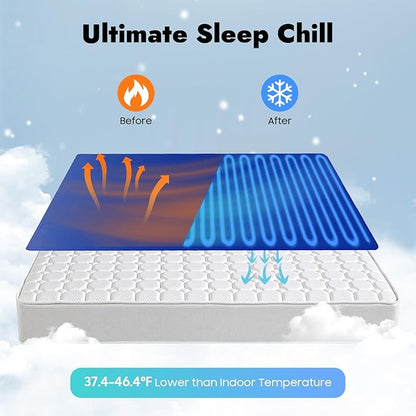 Bed Cooling System, 63 * 27.5in Single Size Water Bed Cooler with Lcd Low Noise Water Cooling Mattress Pad Ideal for Bedroom Student Dorm Home