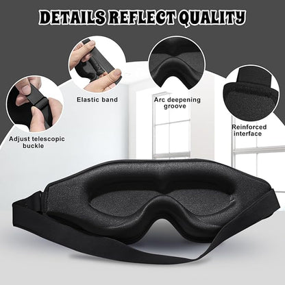 3D Advanced Eye Mask for Sleeping，Ultra Delicate Soft Skin Friendly Eye mask，100% Blackout Sleep Eye Mask for Sleep, Eyelash Extension Sleep mask
