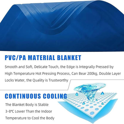 Summer Water Cooling Mattress Pad, Bed Cooling System with Air Conditioner and Remote Control, Keeps Sleepers Cool, PVC Sleeping Ice Pad for Bed & Sofa,160×70cm
