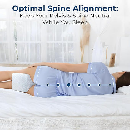 Knee Pillow for Side Sleepers – Cooling Leg Support Pillow with Strap for Hip & Back Pain Relief – Comfortable Sleep Aid for Better Alignment