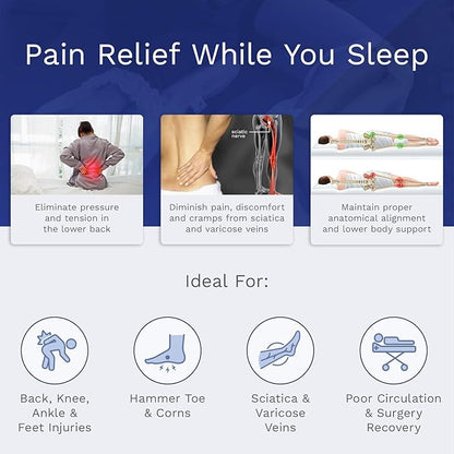 Back Support Systems Knee-T Memory Foam Leg Pillow Patented - Best Side Sleeper Pillow for Back Pain Relief, Hip and Sciatica Pain, Side Sleepers (Standard)