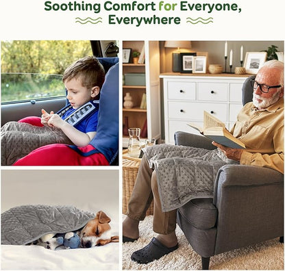 Sivio Weighted Lap Blanket, Weighted Blankets,Soft and Cozy Cooling Heavy Blanket, Calm and Nap, School and Home,2lbs 20 x 30inches, Grey