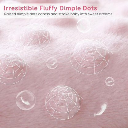 Sivio Minky Dotted Weighted Blanket 3lbs, Super Soft Crystal Velvet Reversible Heavy Blanket with Cute Cartoon Patterns, 36x48 Inch, Pink Unicorn