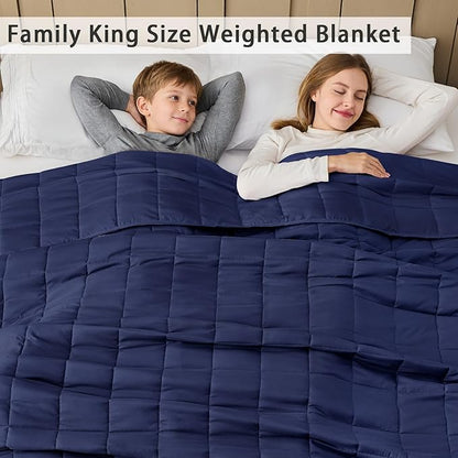 Navy Blue Weighted Blanket for Adults 20lbs, 80"x87", King Size Cooling Heavy Throw Blanket for 130-220lbs, Microfiber Soft Thick Big Blankets Weighted Comforter Gift for Sleeping