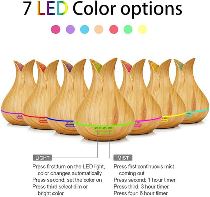 Smart WiFi Essential Oil Diffuser App Control Air Humidifier (Light Wood EU)