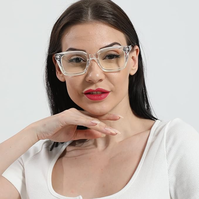 DXYXYO 5 Pack Reading Glasses for Women Blue Light Blocking Oversized Fashion Oprah Style Square Computer Readers, 3.0 Magnification