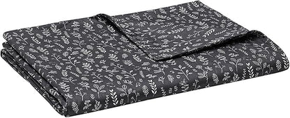 YnM Exclusive Cotton Duvet Cover for Weighted Blankets with 16 Strings (Plant/Grey, 60"x 80")