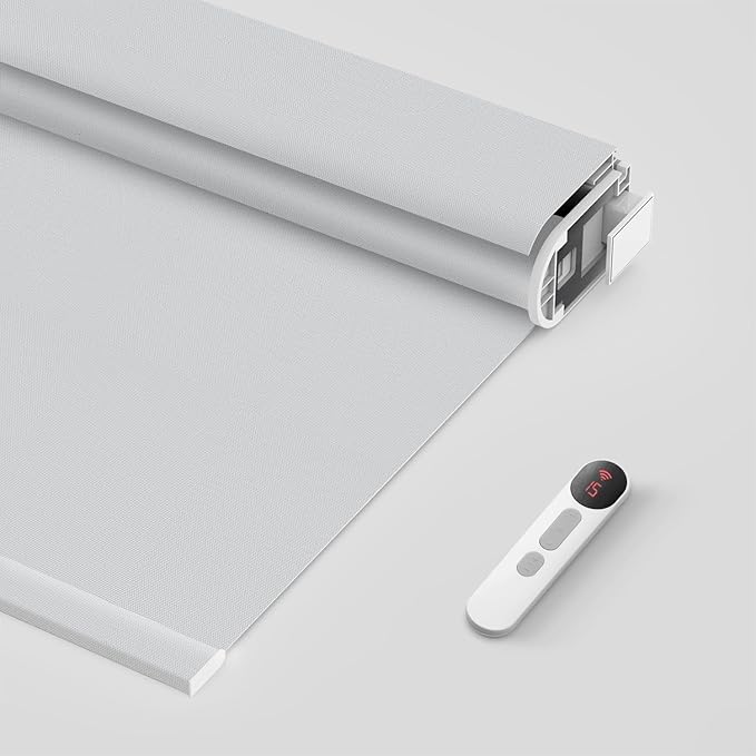 Bringnox No Drill Motorized Blinds with Remote,Blackout Windows,with Apple Homekit,Alexa,Google, with App,Voice Control Custom Size