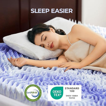 Dreamsmith 3 Inch Mattress Topper 7-Zone Memory Foam Mattress Topper Pressure Relief Soft Mattress Pad, CertiPUR-US Certified, Twin Size Bed