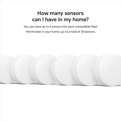 Google Nest Temperature Sensor- That Works with Nest Learning Thermostat and Nest Thermostat E - Smart Home, White