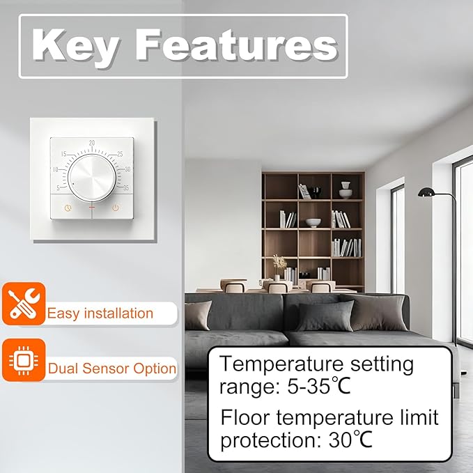 HEATIT ET-29 Thermostat,White