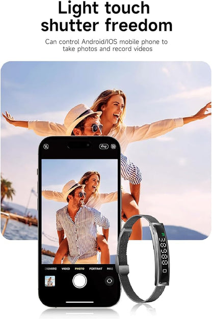 Health Smart Bracelet,Fitness Tracker with Heart Rate, Sleep Monitoring, Blood Oxygen, Step Counting for iOS and Android, No Subscription Fee, Waterproof, Valentines Day Gifts for Her Him(Black)