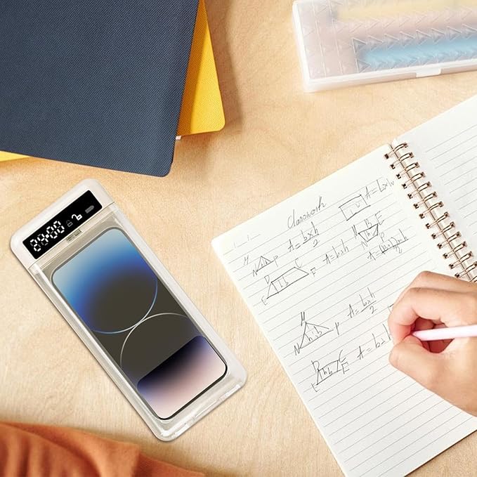 Portable Smart Auto Phone Timer Lock Box - Portable Phone Lock Box With Timer 99 Hours, 30 Days Battery, Self Control TimerLocker For Helping Kids Students Focus Back, MobilePhone Addiction Control