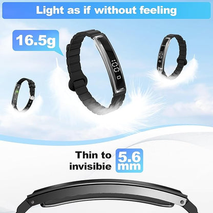 Smart Bracelet for Women, Health Activity Fitness Trackers, 24/7 Heart Rate, Blood Oxygen & Stress Monitor, 24H Sleep Tracker, Smart Wristband with Free APP 2 Bands, Women's Day Gifts - Black