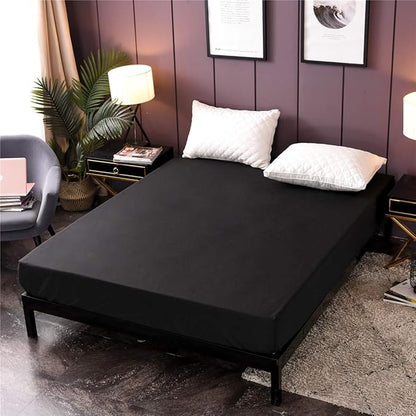 Holawakaka Twin Waterproof Mattress Protector Black Fitted Sheet Breathable Bed Mattress Pad Cover, 14" Deep Pocket (Black, Twin)