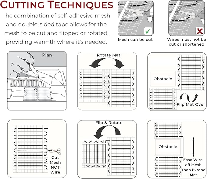 LuxHeat 25sqft Floor Heating Mat Kit - 120v Under Floor Heating System - Electric Radiant Heated Flooring System for Tile & Laminate - Includes UWG4 WiFi Programmable Thermostat w/GFCI, Alarm & Sensor