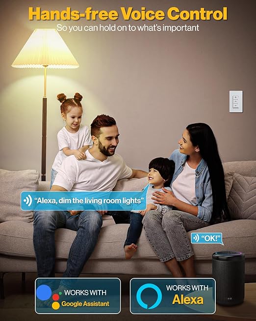 Sunco 3 Pack Smart Dimmer Switch, Double Rocker Wall Light Switch, WiFi Compatible with Tuya, Smart Life, Sunco Lighting Smart App, 120V, Compatible with Alexa and Google Assistant