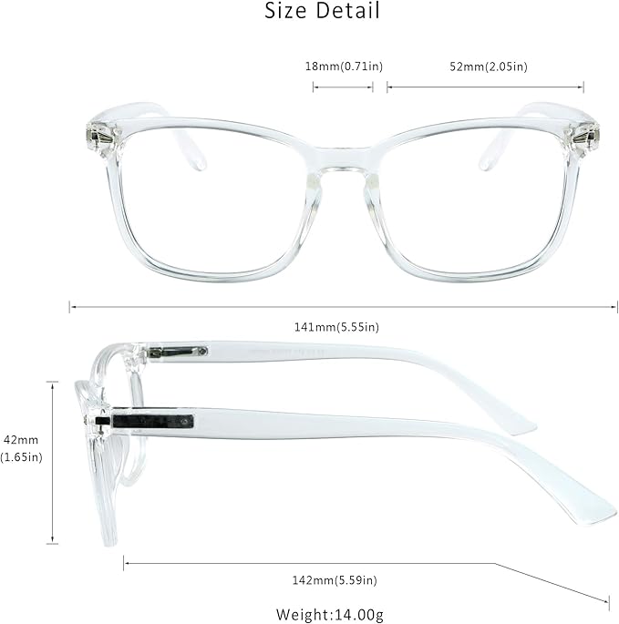 LifeArt 2 Pairs Blue Light Blocking Glasses with Spring Hinge, Anti Eyestrain, Computer Reading Glasses, Gaming Glasses, TV Glasses for Women Men, Anti UV (Champagne&Clear, +3.25 Magnification)