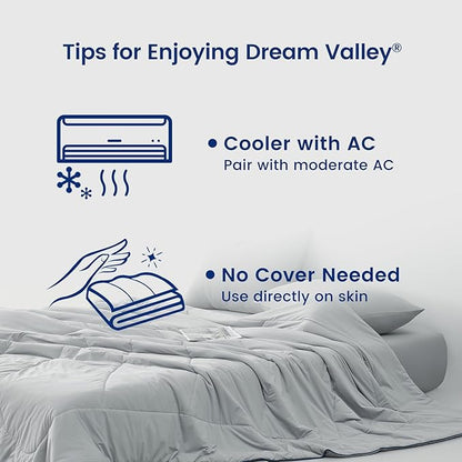 Dream Valley Outlast® Twin Cooling Comforter, NASA-Grade Instant Cooling Blanket for Hot Sleepers, Luxurious Comforter for All Season, Cool Grey, 60"x80"