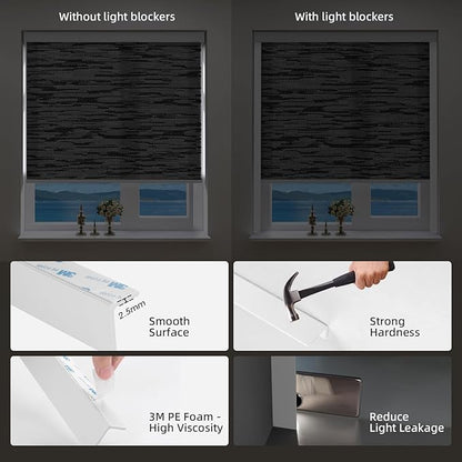 ZSTARR Motorized Smart Light Filtering Blind for Window with Remote Control, Automatic Blackout Roller Shade Customizable Size,with Valance Child Safety Rechargeable Battery Blinds (Light Black)