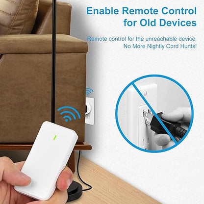 Remote Switch Outlet,GreenCyle Remote Control Outlet Plug with Switch,Wireless On/Off Light Switches Wall Mounted,15A/1500W,TUV List,No Wiring Needed,500ft RF Range,for Lamp,Fans,Household Appliances