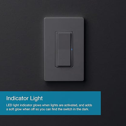 Lutron Claro Smart Switch for Caseta Lighting, for LED Lights, Fans, 5 Amp, Single-Pole/3-Way, Neutral Required, DVRF-5NSS-WH-6, White, 6 Pack