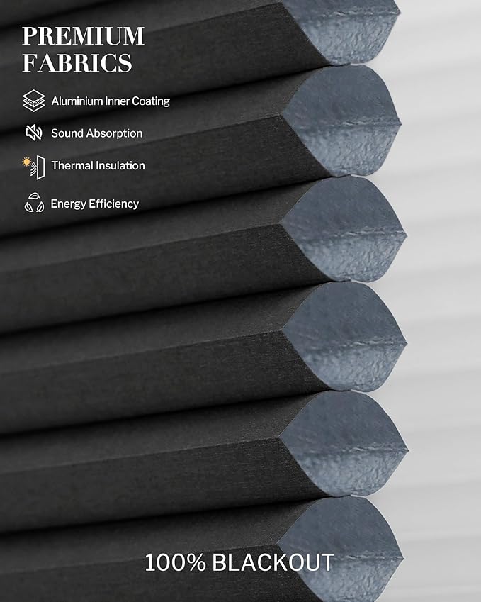 Graywind Smart Angled Blinds Compatible with Alexa Google Motorized Right Trapezoid Shades Solar Powered Customized for Odd-Shaped Window (Blackout Black)