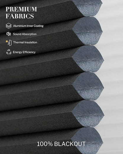 Graywind Smart Angled Blinds Compatible with Alexa Google Motorized Right Trapezoid Shades Solar Powered Customized for Odd-Shaped Window (Blackout Black)