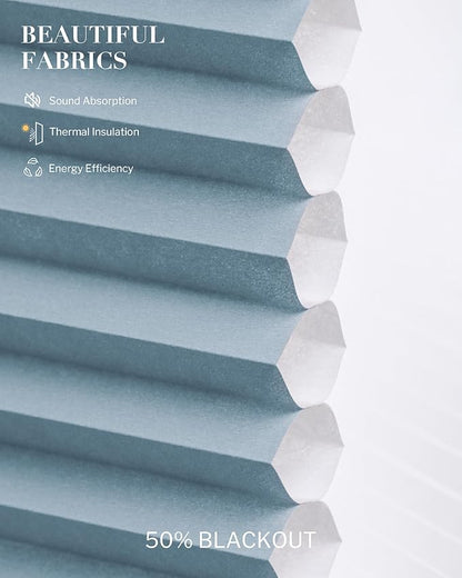 Graywind Smart Angled Blinds Compatible with Alexa Google Motorized Right Trapezoid Shades Solar Powered Customized for Odd-Shaped Window (Dimout Blue)