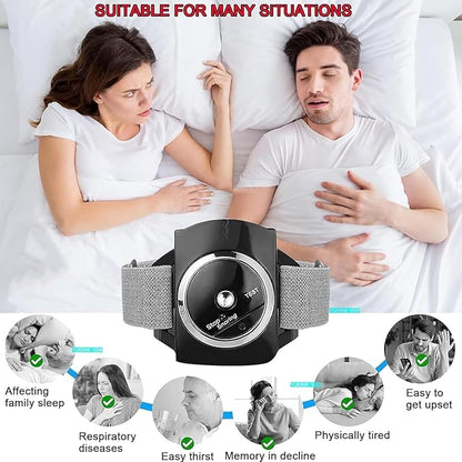 Anti Snoring Wristband Device, Anti Snore Wrist Aid with 7-Speed Intensity Adjustment, Effective Snoring Prevention & Sleep Aid, Improve Nighttime Sleeping for Men & Women