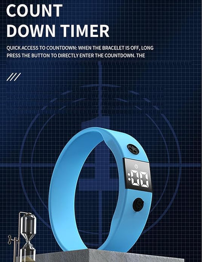 Vibrating Alarm Watch Water Resistant Wake Up Wristband Silent Medical Reminder Watch - with Timer and 8 Daily Alarms