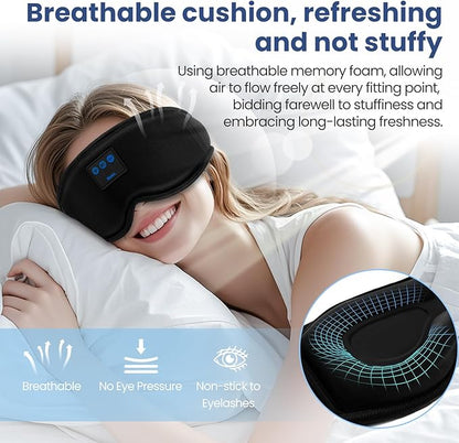 Sleep Headphones, HILDCROA Sleep Mask with Bluetooth Headphones, for Side Sleeper, Bluetooth Eye Mask for Sleeping, Meditation & Travel