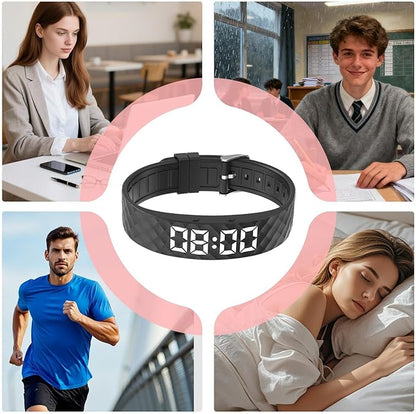 Vibrationswecker Armband | Vibrating Alarm Wristband, Silent Alarm Watch, Wrist Alarms Clock, Gentle Vibration Wakeup Watch, Vibrating Wrist Clock for Deep Sleepers/Hearing
