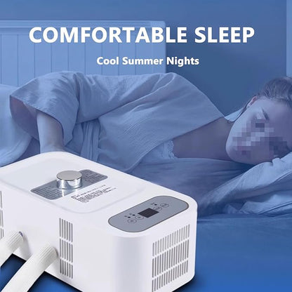 130W Bed Cooling System Water Cooling Pad 2 Gear Adjustment 12 Hour Timing Portable Bed Chiller Summer Mattress Cooler with Heating Function(Size:Double style)