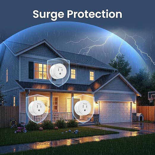 GHome Smart Mini Wi-Fi Plug, Smart Home Wi-Fi Outlet Compatible with Alexa, Google Home & IFTTT, No Hub Required, UL Certified, 2.4G WiFi Only, 4 Count (Pack of 1), White