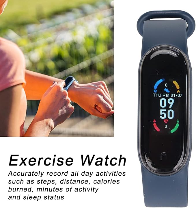 Sports Smart Wristband,IP67 Smart Bracelet with Step Counter,Heart Rate Monitor Sleep Monitor APP Message,Accurately Record,Steps, Distance, Calories Burned,etc