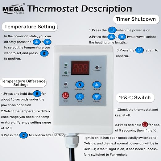 Metal Drum Heater,Industrial Grade/Weather Resistant Drum Heating Blanket,30 Gallon Bucket Heater Fixed Thermostat 212℉,Insulated Bucket Warmer with 10-Hour Timer