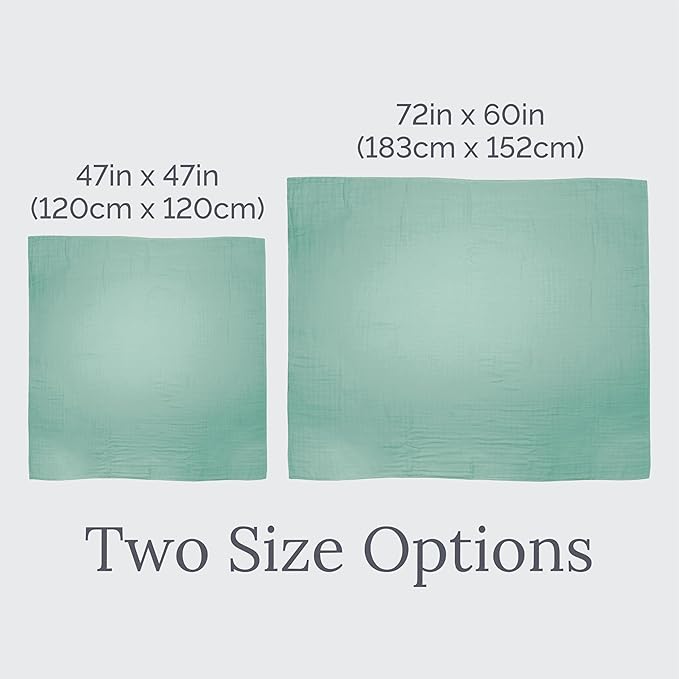 Natemia Muslin Baby Blanket - Ultra Soft, Breathable Baby Blankets for Girls and Boys - Newborn Essentials- Multi-Purpose Stroller Cover, Play Mat, XL Swaddle - Cotton Rayon Blend- 47" x 47"