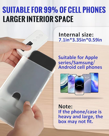 Portable Phone Lock Box with Timer 99 Hours for iPhone & Android, for College Students, Fitness, ADHD, Self-Control, 60 Days Battery, Focus, Gifts for Student Graduation, College Essentials