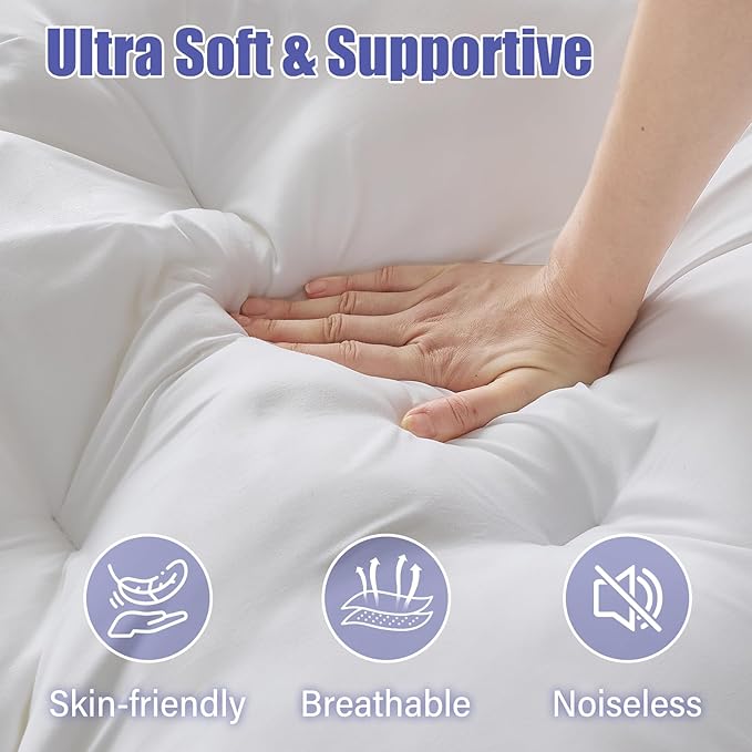 WhatsBedding 4 Inch Memory Foam Mattress Topper King Size for Pressure Relief, Extra Soft and Breathable Pillow Top